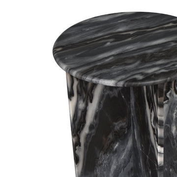 Javier 14" Contemporary Natural Marble Handmade X-Shaped End Table - JONATHAN Y